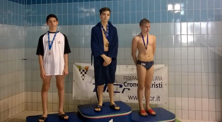 Tre medaglie d’oro per Massimiliano Gentile del Team O3 al trofeo di nuoto ‘Gaia Cresce’