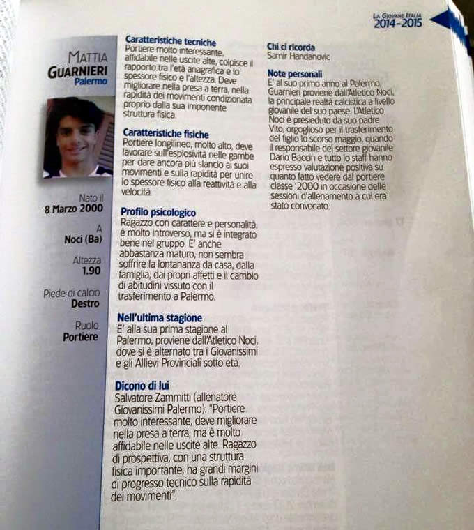 Mattia Guarnieri tra le promesse del calcio de “La Giovane Italia”