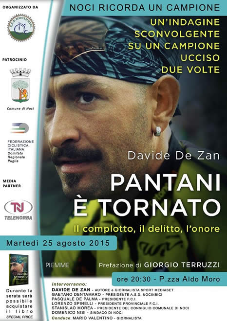 Noci ricorda Pantani: martedì la presentazione del libro con Davide De Zan