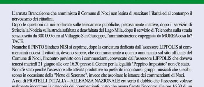 Immagine 2: FDI-AN, accuse all'Amministrazione
