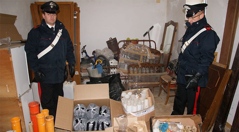 Capodanno Sicuro 2019, i Carabinieri sequestrano manufatti e prodotti esplodenti