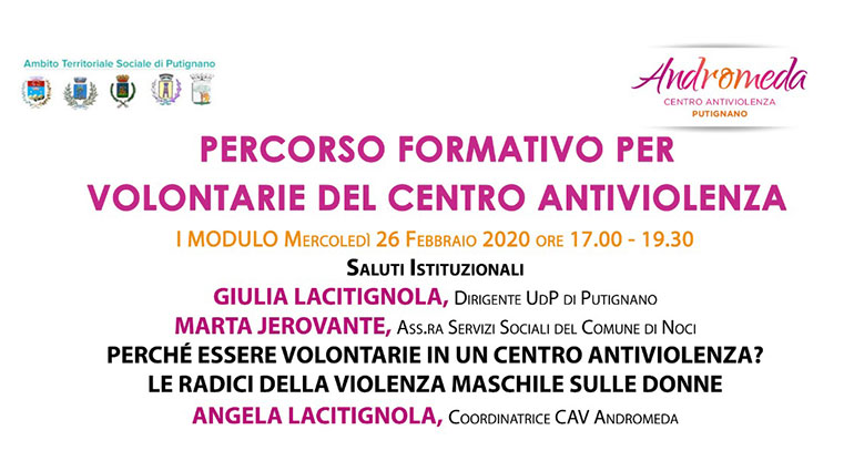 CAV Andromeda: Formazione al sostegno di donne vittime di violenza