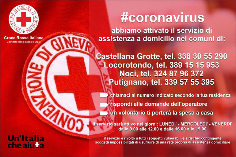 Coronavirus, CRI attiva servizio di assistenza a domicilio