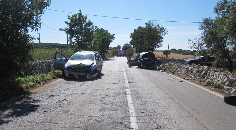 Incidente sulla Noci-Gioia, due feriti