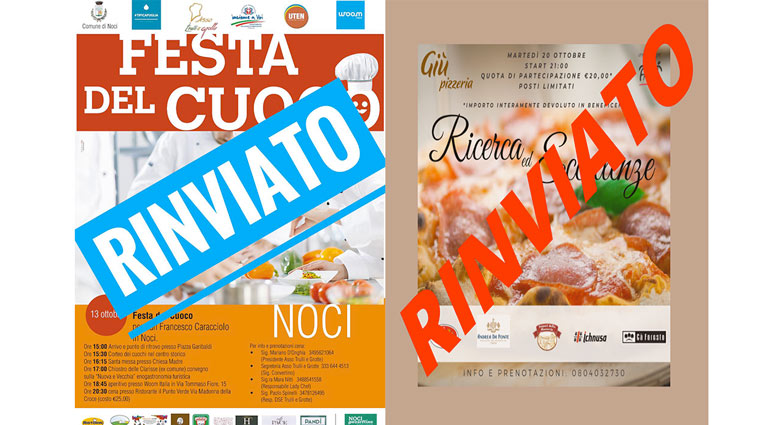 Covid, rimandate feste e sagre d’ottobre