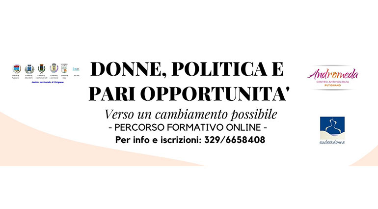 DONNE, POLITICA E PARITÀ DI GENERE: AL VIA NUOVO PERCORSO DI FORMAZIONE