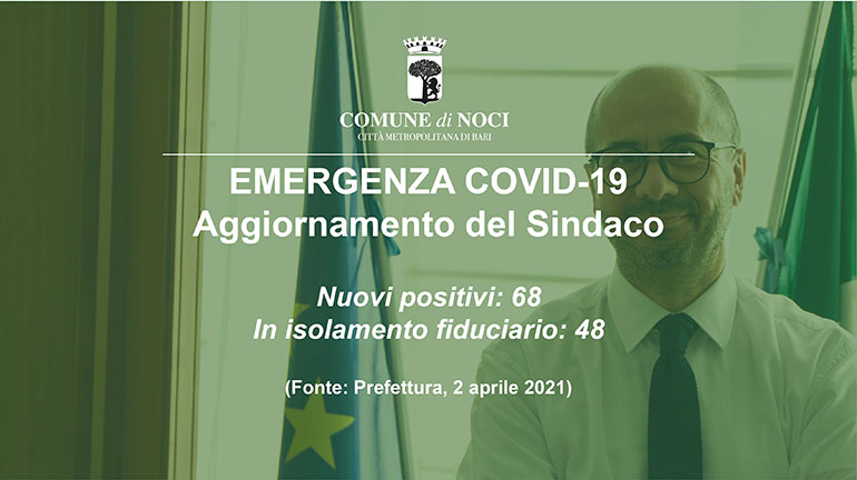 A Noci un Punto Vaccinale Territoriale. Intanto cresce il numero dei “positivi” (68)