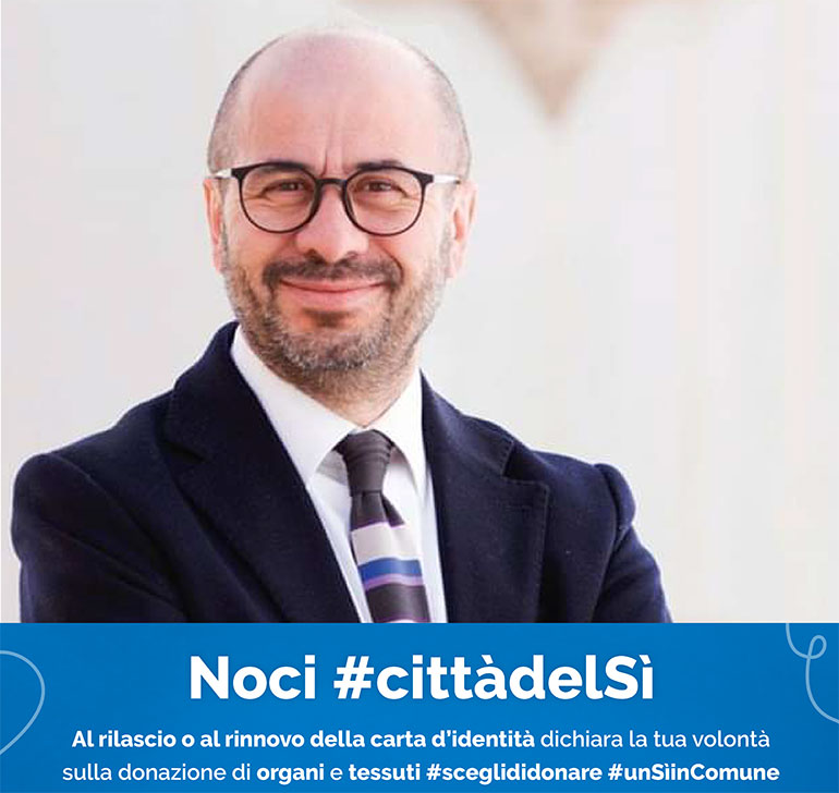 Giornata della donazione di organi e tessuti: Noci aderisce alla campagna unSìinComune