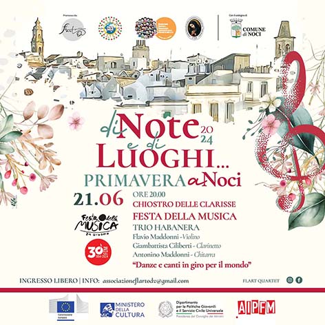 Di note e di luoghi, venerdì ultimo appuntamento al chiostro delle Clarisse