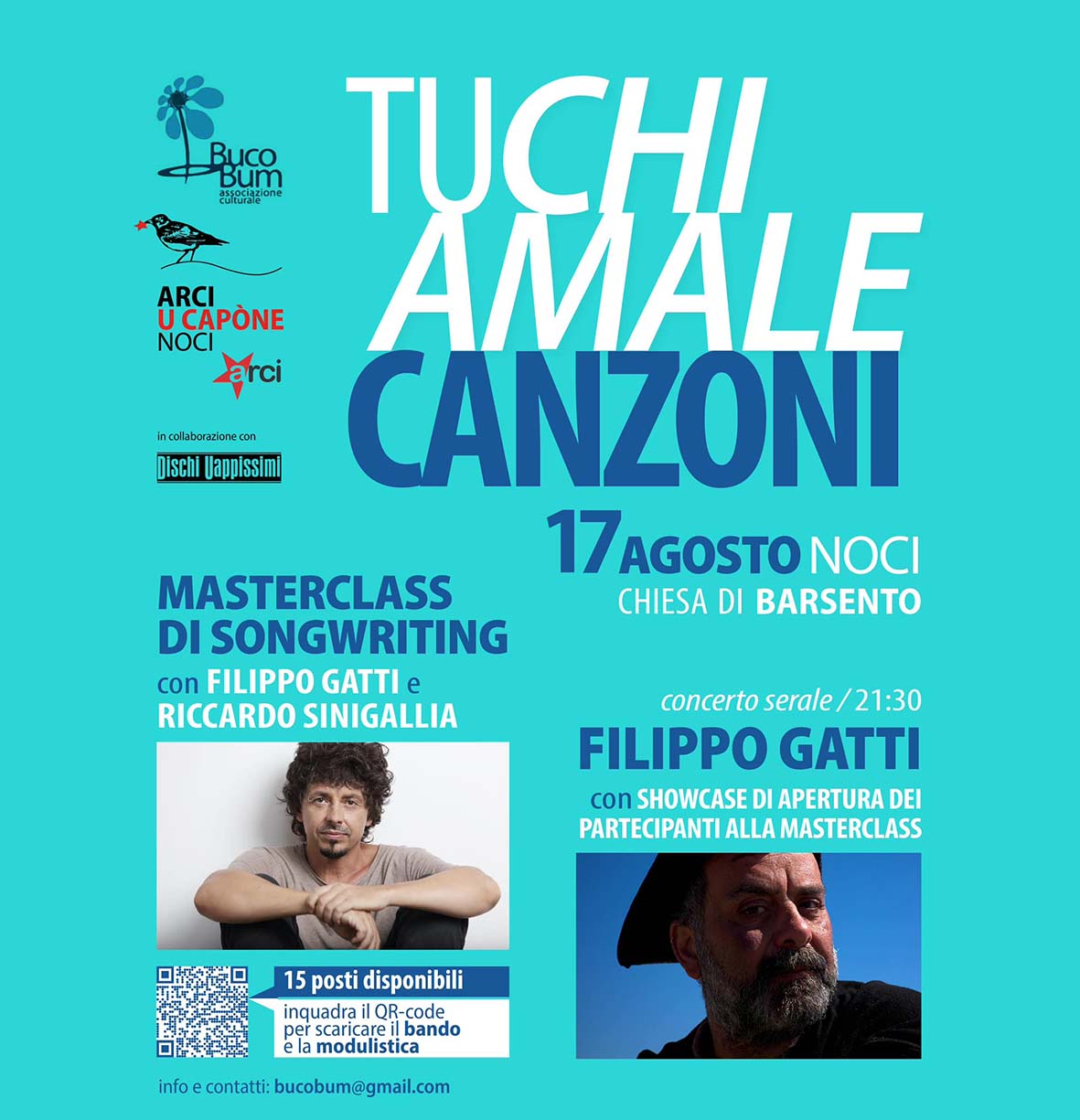 Masterclass di songwriting con Filippo Gatti e Riccardo Sinigallia