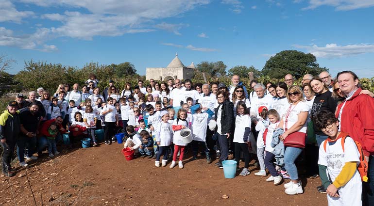 I bambini fanno la vendemmia