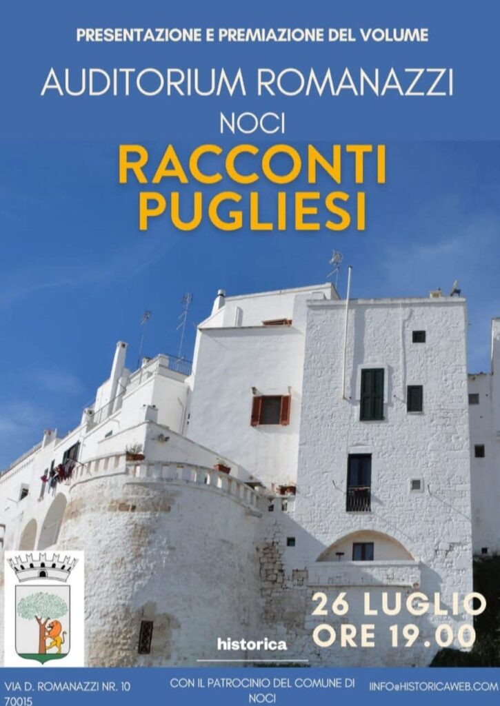 Sabato la cerimonia di premiazione dei Racconti Pugliesi