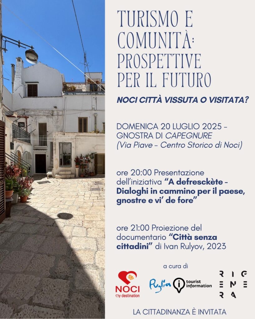 Turismo e comunità, domenica un incontro nel centro storico