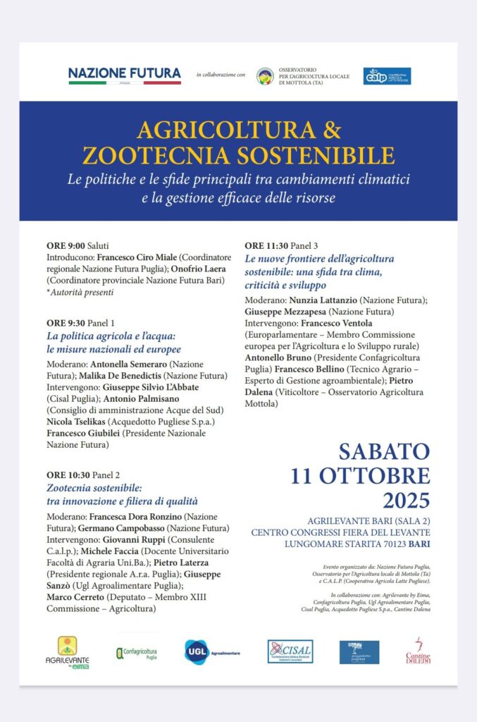 Agricoltura e zootecnia sostenibile, un incontro ad Agrilevante