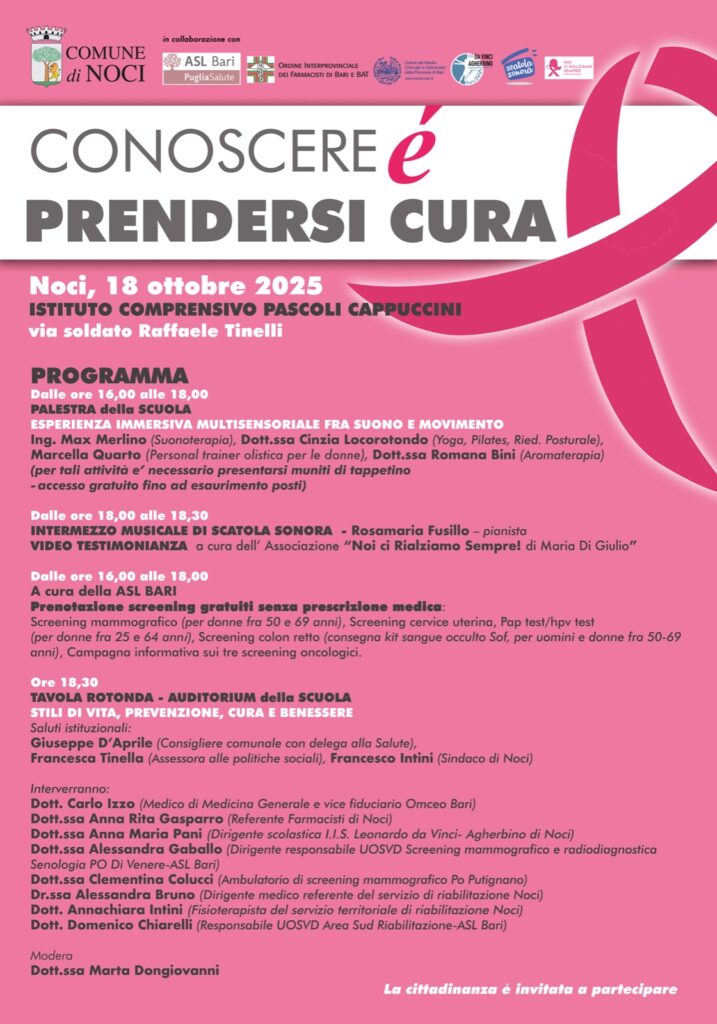 “Conoscere è prendersi cura”, una giornata dedicata alla prevenzione e al benessere