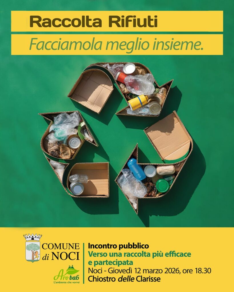 Rifiuti, incontro pubblico al Chiostro delle Clarisse