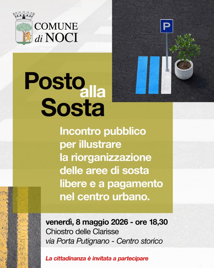 Incontro pubblico sulla riorganizzazione della sosta nel centro urbano