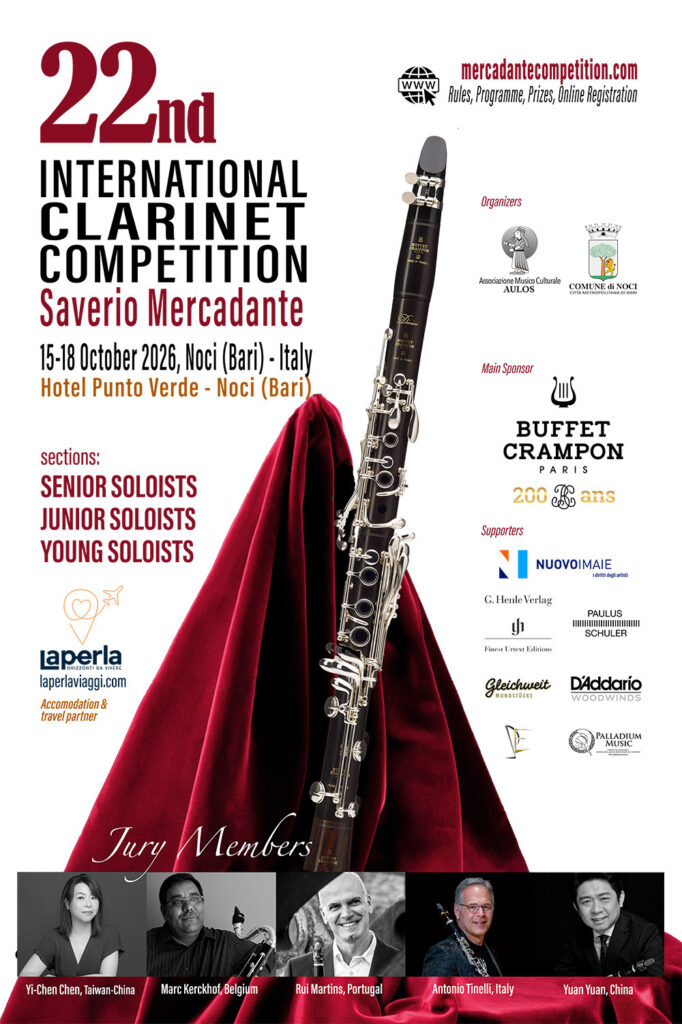Clarinetto, partito il concorso internazionale “Saverio Mercadante”